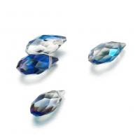 Crystal Jewelry Pendants, Teardrop, DIY & faceted, multi-colored Approx 0.8mm 