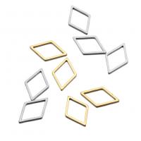 Stainless Steel Hollow Pendant, Rhombus, plated, DIY 