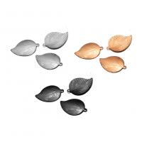 真鍮製葉の形のペンダント, 銅, 葉っぱ, メッキ, ヴィンテージ & DIY, 無色 穴:約 1mm, 10パソコン/バッグ, 売り手 バッグ