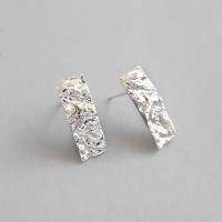 Sterling Silver Stud Earring, 925 Sterling Silver, sterling silver post pin, platinum plated, fashion jewelry & for woman, silver color 