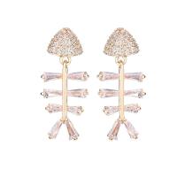Brass Drop Earring, with 925 Sterling Silver, plated, fashion jewelry & for woman 