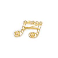 Brass Brooch Finding, Music Note, gold color plated, vintage & fashion jewelry & Korean style & DIY, metallic color plated, nickel, lead & cadmium free 