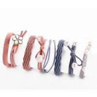 Rubber Band Hair Jewelry Set, with Plastic Pearl, Round, 8 pieces & fashion jewelry & for woman, 40mm 