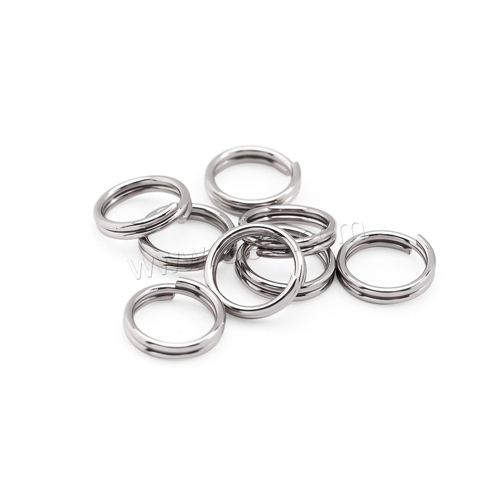 Stainless Steel Keychain Cable Ring, Donut, DIY & different size for choice, original color, Sold By PC