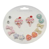 Resin Stud Earring, 7 pieces & for woman & with rhinestone - 
