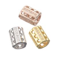Cubic Zirconia Micro Pave Brass Beads, plated, random style & micro pave cubic zirconia & hollow, mixed colors Approx 2mm 