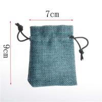 Linen Jewelry Pouches Bags, portable & durable & hardwearing, dark green 