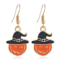 Enamel Zinc Alloy Drop Earring, gold color plated, fashion jewelry & Halloween Jewelry Gift & for woman 