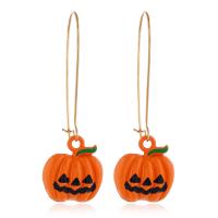Enamel Zinc Alloy Drop Earring, gold color plated, Halloween Jewelry Gift & for woman 
