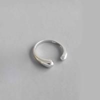 925 пробы Открыть палец кольцо, покрытый платиной, Регулируемый & Женский, серебряный, 17.2mm, продается PC