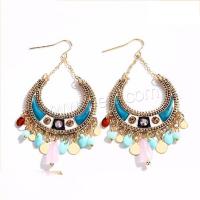 Zinc Alloy Tassel Earring, plated, fashion jewelry & for woman & with rhinestone 