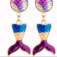 Enamel Zinc Alloy Drop Earring, plated, fashion jewelry & for woman, multi-colored 