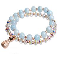 Natural Stone Bracelet Set, with Zinc Alloy, plated, fashion jewelry & for woman 55mm 