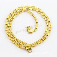 Stainless Steel Box Chain, gold color plated, fashion jewelry & Korean style & Unisex metallic color plated 