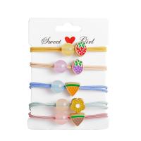 Ponytail Holder, Rubber Band, with Plastic Pearl, 5 pieces & fashion jewelry & for woman & enamel, mixed colors, 50mm 
