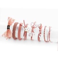 Резинки для волос, Резинкой, с Пластиковая жемчужина, 8 шт. & ювелирные изделия моды & Женский, розовый, 50mm, продается указан