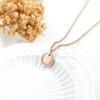 Titanium Steel Jewelry Necklace, plated, fashion jewelry & for woman & with cubic zirconia, rose gold color, 17mm .75 Inch 