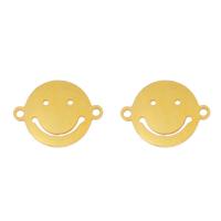 Stainless Steel Charm Connector, Smiling Face, plated, 1/1 loop Approx 1mm 