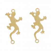 Stainless Steel Charm Connector, Gecko, plated, 1/1 loop Approx 1mm 