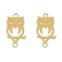 Stainless Steel Charm Connector, Owl, plated, 1/1 loop Approx 1mm 