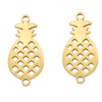 Stainless Steel Charm Connector, Pineapple, plated, 1/1 loop Approx 1mm 