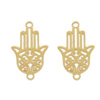 Stainless Steel Charm Connector, Hamsa, plated, 1/1 loop Approx 1mm 