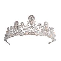 Bridal Tiaras, Zinc Alloy, with Crystal, plated, Korean style & for woman & with rhinestone 