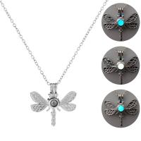 Zinc Alloy Sweater Chain Necklace, Dragonfly, platinum color plated, oval chain & for woman & luminated Approx 23.63 Inch 