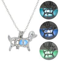 Luminated Necklace, Zinc Alloy, with 5cm extender chain, Dog, platinum color plated, oval chain & for woman Approx 17.72 Inch 