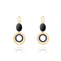 Stainless Steel Drop Earring, 316L Stainless Steel, Korean style & for woman, golden  