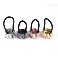 Ponytail Holder, Zinc Alloy, with Rubber Band, plated, elastic & punk style & for woman 