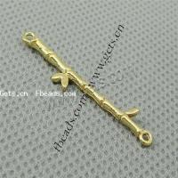 Brass Connector, Bamboo, plated, 1/1 loop Approx 1mm 