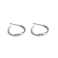 Sterling Silver Stud Earring, 925 Sterling Silver, sterling silver post pin, platinum plated, Korean style & for woman, 16.4mm 