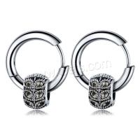 Stainless Steel Huggie Hoop Earring, 316 Stainless Steel, with Zinc Alloy, plated, fashion jewelry & for man, original color 