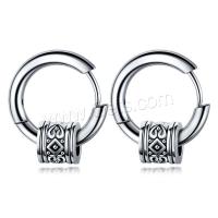 Stainless Steel Huggie Hoop Earring, 316 Stainless Steel, plated, fashion jewelry & for man, original color 