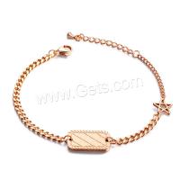 Titanium Steel Bracelet, plated, fashion jewelry & for woman, rose gold color .89 Inch 