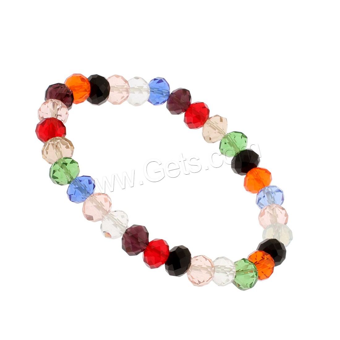 Crystal Bracelets, elastic & different size for choice & for woman & faceted, more colors for choice, Length:Approx 6.9-7.5 Inch, 5Strands/Bag, Sold By Bag