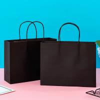 продуктовые сумки, бумага-крафгобёртка, Прямоугольная форма, горячая штамповка, Корейский стиль, черный продается PC