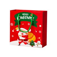 Weihnachtsgeschenkbeutel, Papier, Rechteck, Weihnachts-Design, rot, 200x200x80mm, verkauft von PC