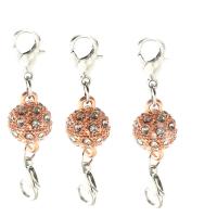 Zinc Alloy Magnetic Clasp, plated, with rhinestone 