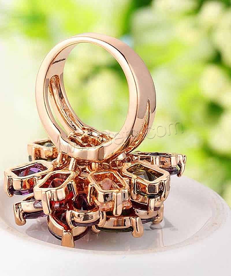 Cubic Zirconia Micro Pave Brass Finger Ring, Plating champagne gold, fashion jewelry & different size for choice & micro pave cubic zirconia & for woman, metallic color plated, Sold By PC