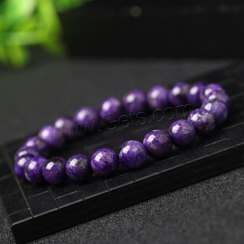 Charoite Bracelet, Round, polished, fashion jewelry & different size for choice & for woman, purple, Sold By Strand