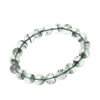 Green Phantom Quartz Bracelet, Round, Plating champagne gold, fashion jewelry & for woman 