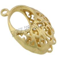 Brass Connector, Oval, plated, 1/3 loop & hollow Approx 1.8mm, 0.8mm 