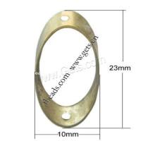 Brass Connector, Flat Oval, plated, 1/1 loop Approx 2mm 
