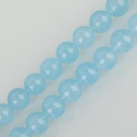 Gefärbte Jade Perlen, rund, Modeschmuck & DIY, himmelblau, 12x12x12mm, Bohrung:ca. 1.5mm, Länge:ca. 15 ZollInch, ca. 32PCs/Strang, verkauft von Strang