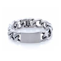 Titanium Steel Bracelet, plated, fashion jewelry & for man, silver color 