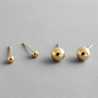 Sterling Silver Stud Earring, 925 Sterling Silver, sterling silver post pin, gold color plated, fashion jewelry & for woman 