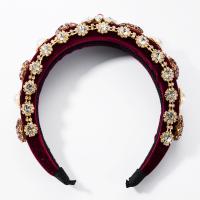 Hair Bands, Pleuche, with Zinc Alloy, fashion jewelry & for woman & with rhinestone, nickel, lead & cadmium free, 47mm 