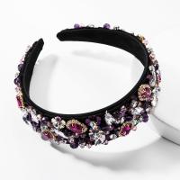 Hair Bands, Cloth, with Zinc Alloy, fashion jewelry & for woman & with rhinestone, nickel, lead & cadmium free, 42mm 